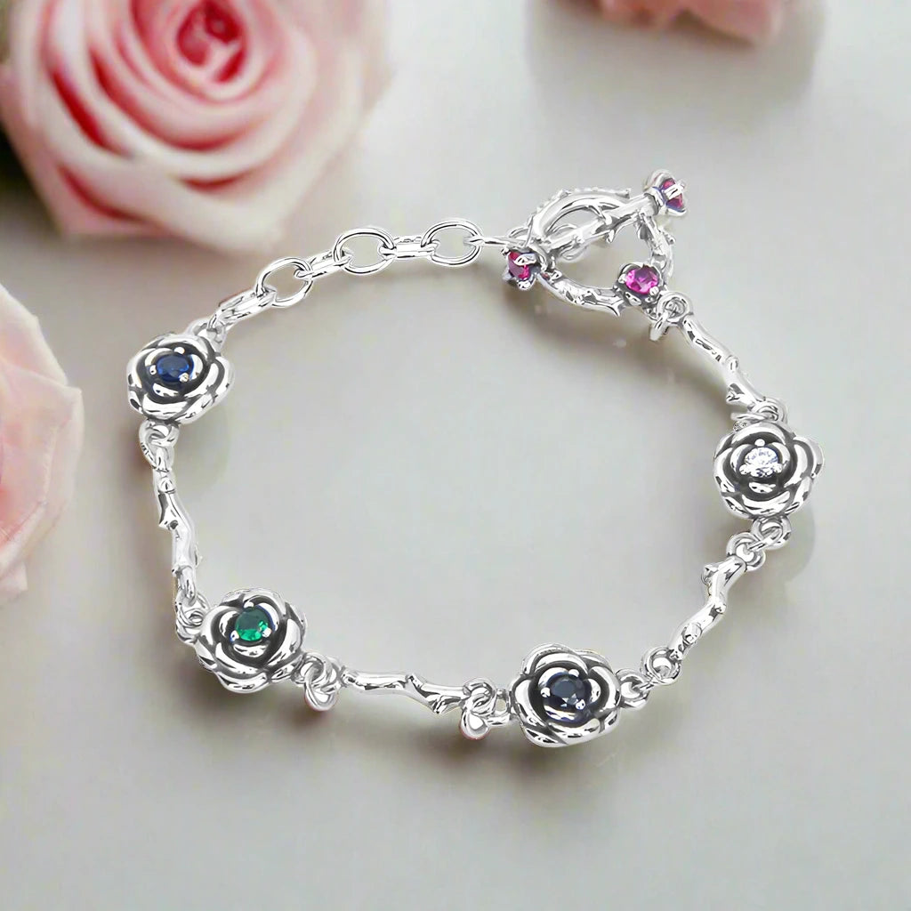 Roses and Thorns Buckle Bracelet-Black Diamonds New York