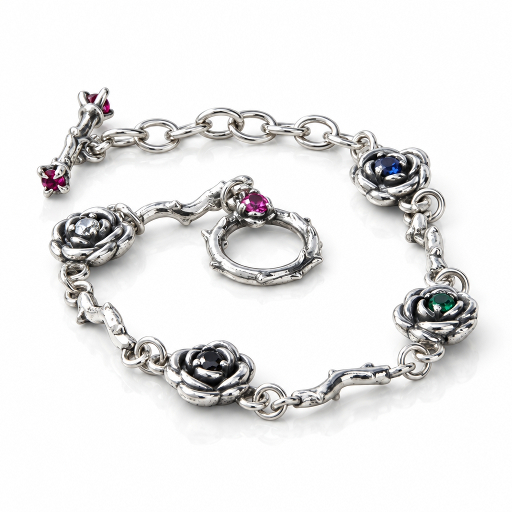 Roses and Thorns Buckle Bracelet-Black Diamonds New York