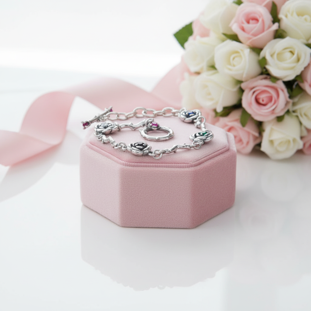 Roses and Thorns Buckle Bracelet-Black Diamonds New York