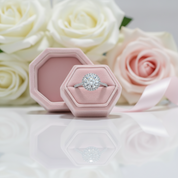 Round-cut Diamond Option Four Prong Halo Engagement Ring-Black Diamonds New York