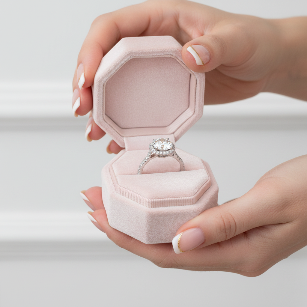 Round-cut Diamond Option Four Prong Halo Engagement Ring-Black Diamonds New York