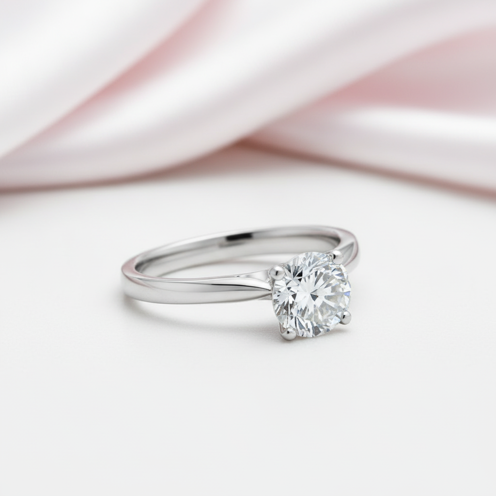 Round-cut Diamond Option Ring in Classic Four Prong Setting-Black Diamonds New York