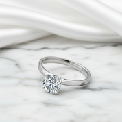 Round-cut Diamond Option Ring in Classic Four Prong Setting-Black Diamonds New York