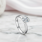 Round-cut Diamond Option Ring in Classic Four Prong Setting-Black Diamonds New York