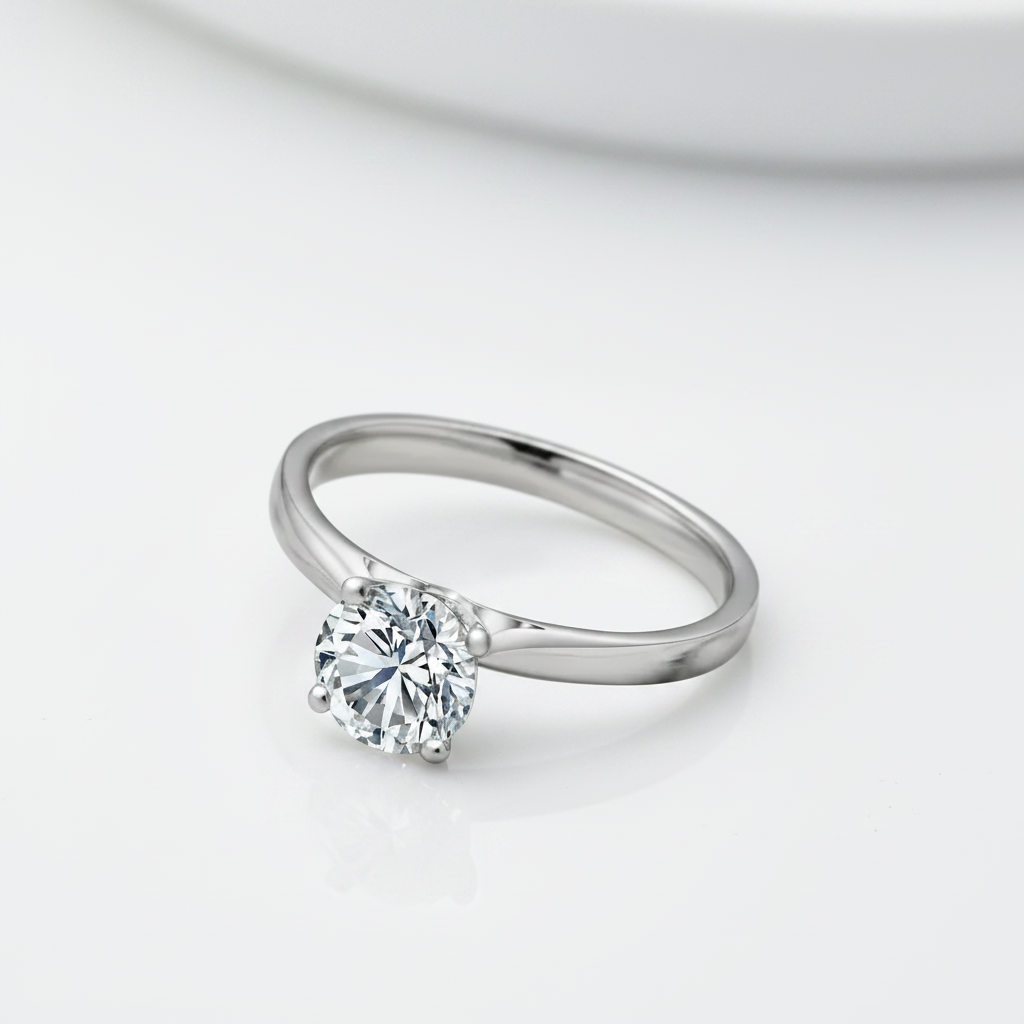 Round-cut Diamond Option Ring in Classic Four Prong Setting-Black Diamonds New York
