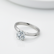 Round-cut Diamond Option Ring in Classic Four Prong Setting-Black Diamonds New York