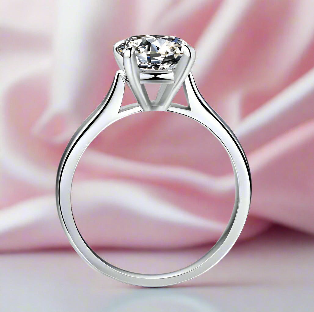 Round-cut Diamond Ring Classic Four Prong Setting-Black Diamonds New York