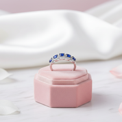 Round Blue Diamond Eternity Wedding Band-Black Diamonds New York