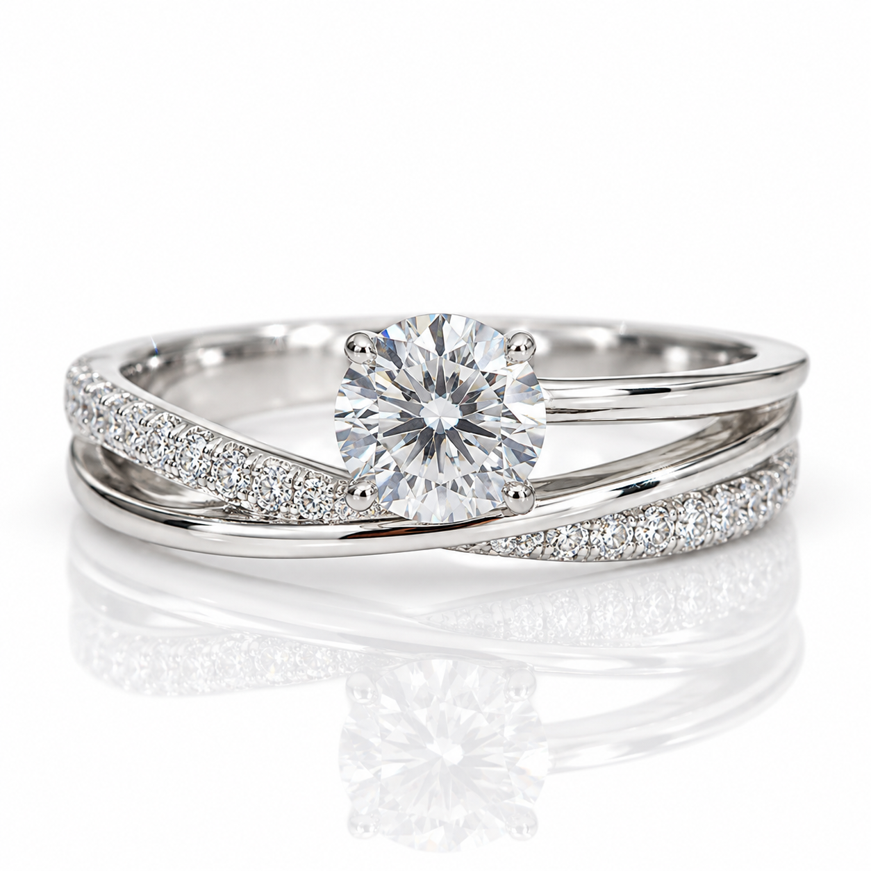 Round Cut 0.5 Ct VVS1 Diamond Option Engagement Ring-Black Diamonds New York