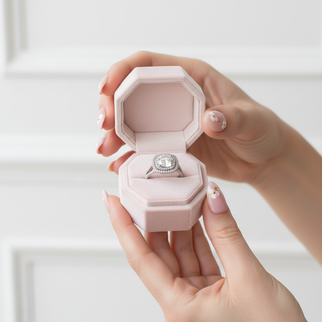 Round Cut Diamond Double Halo Split Shank Engagement Ring-Black Diamonds New York