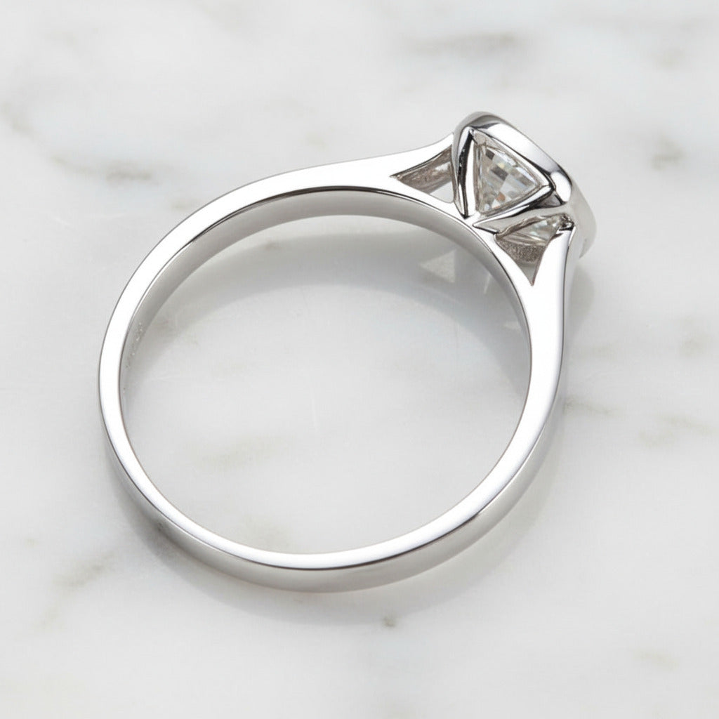 Round Cut Diamond Option Bezel Engagement Ring (Aftersale Service)-Black Diamonds New York