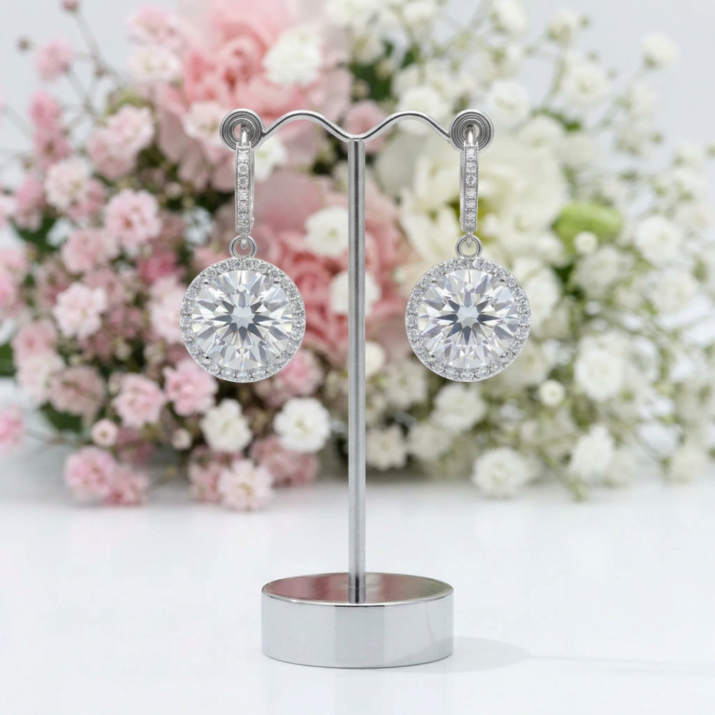 Round Cut Diamond Option Earrings-Black Diamonds New York