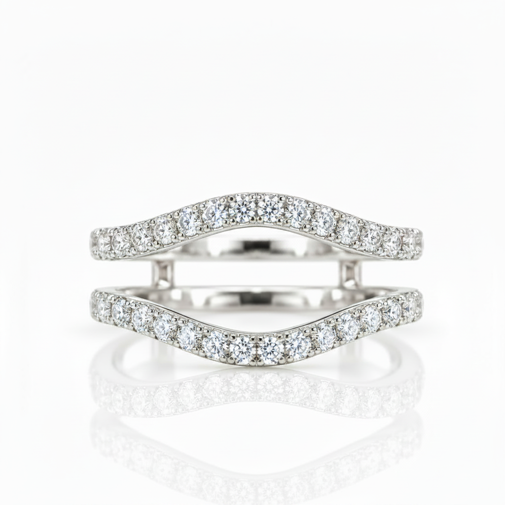 Round Cut Diamond Option Elegant Ring Enhancer-Black Diamonds New York