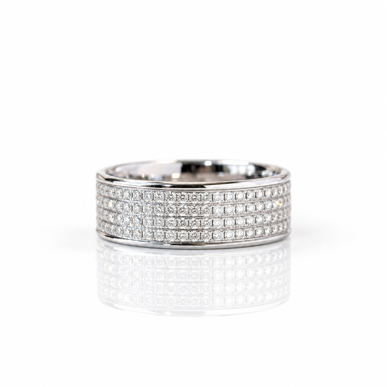 Round Cut Diamond Option Eternity Men's Wedding Band-Black Diamonds New York