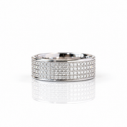Round Cut Diamond Option Eternity Men's Wedding Band-Black Diamonds New York
