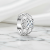 Round Cut Diamond Option Split Band Engagement Ring-Black Diamonds New York