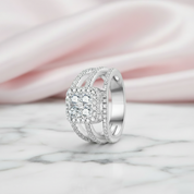 Round Cut Diamond Option Split Band Engagement Ring-Black Diamonds New York