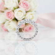 Round Cut Eternity Wedding Band In White Gold-Black Diamonds New York