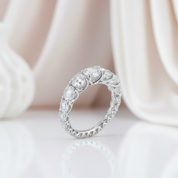Round Cut Eternity Wedding Band In White Gold-Black Diamonds New York