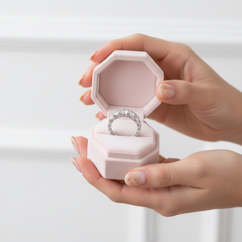 Round Cut Eternity Wedding Band In White Gold-Black Diamonds New York