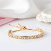 Round Diamond Option Adjustable Bolo Bracelet-Black Diamonds New York