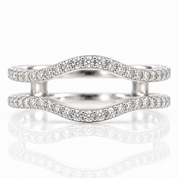 Round Diamond Option Adjustable Curved Enhancer Wedding Band-Black Diamonds New York