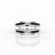 Round Diamond Option Twist Design Ring Enhancer-Black Diamonds New York