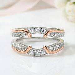 Round Diamond Option Rose Gold Accent Ring Enhancer