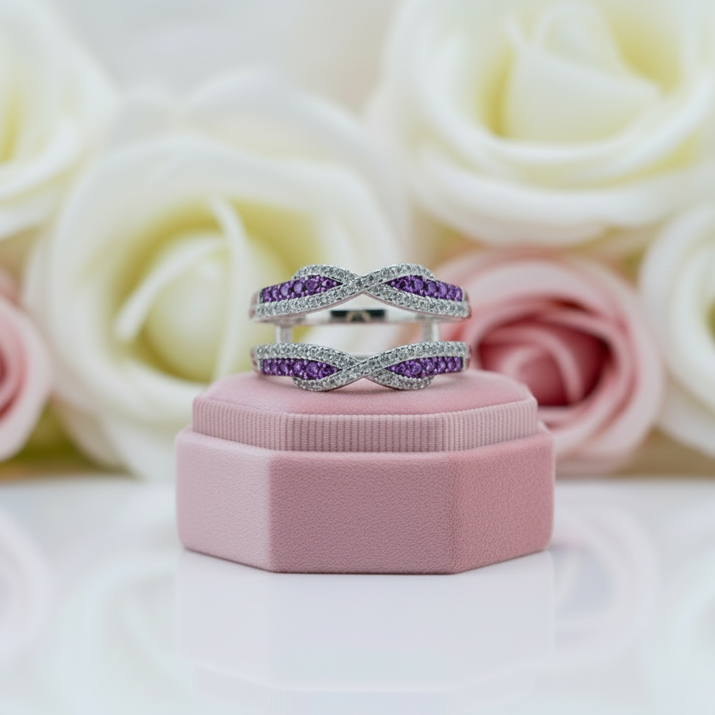 Round Diamond Twist Design Ring Enhancer