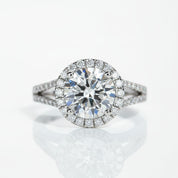 Round Halo Diamond Option Engagement Ring-Black Diamonds New York