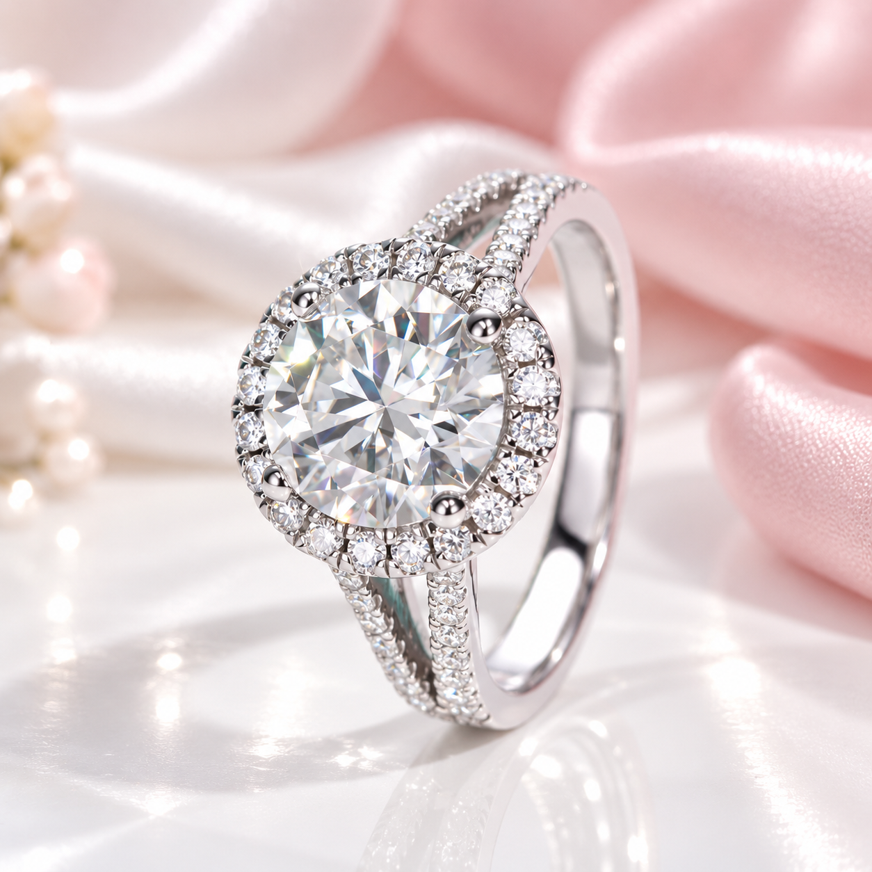 Round Halo Diamond Option Engagement Ring-Black Diamonds New York