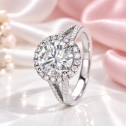Round Halo Diamond Option Engagement Ring-Black Diamonds New York