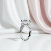 Round Halo Diamond Option Engagement Ring-Black Diamonds New York