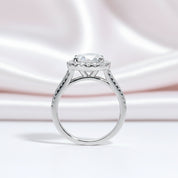 Round Halo Diamond Option Engagement Ring-Black Diamonds New York