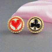 Round Poker Diamond Earrings-Black Diamonds New York