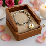 Round Rabbit's Head Bracelet-Black Diamonds New York