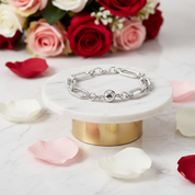 Round with Heart Bead & Paper Clips Bracelet-Black Diamonds New York