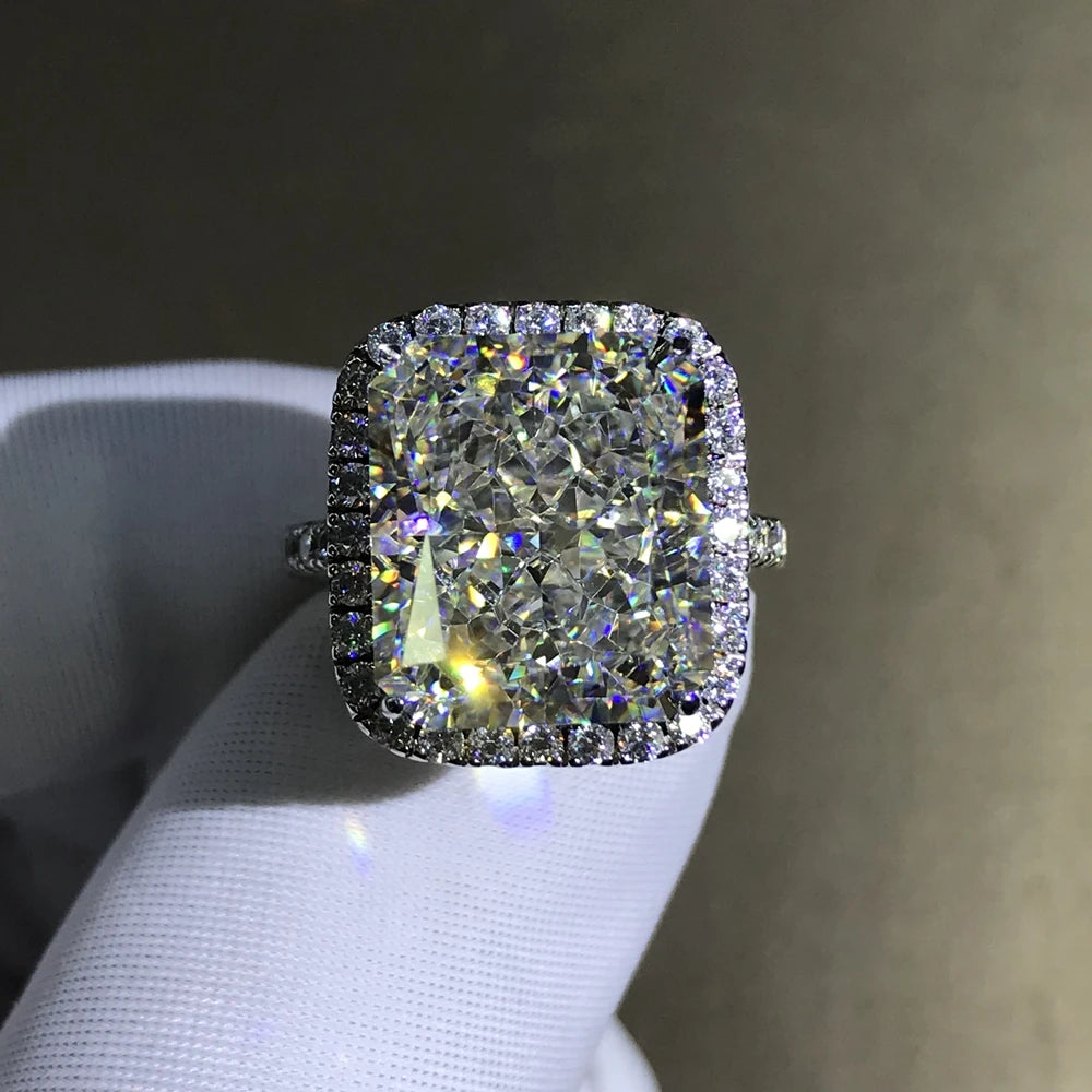Gorgeous Radiant Cut Halo Sapphire Engagement Ring-Black Diamonds New York