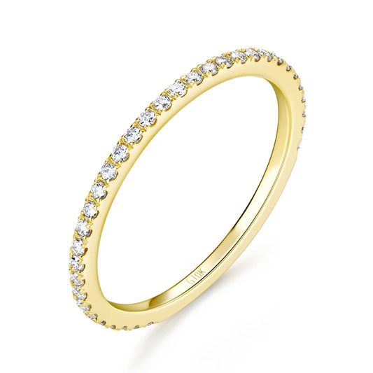10K Solid Gold Stackable Diamond Wedding Band-Black Diamonds New York