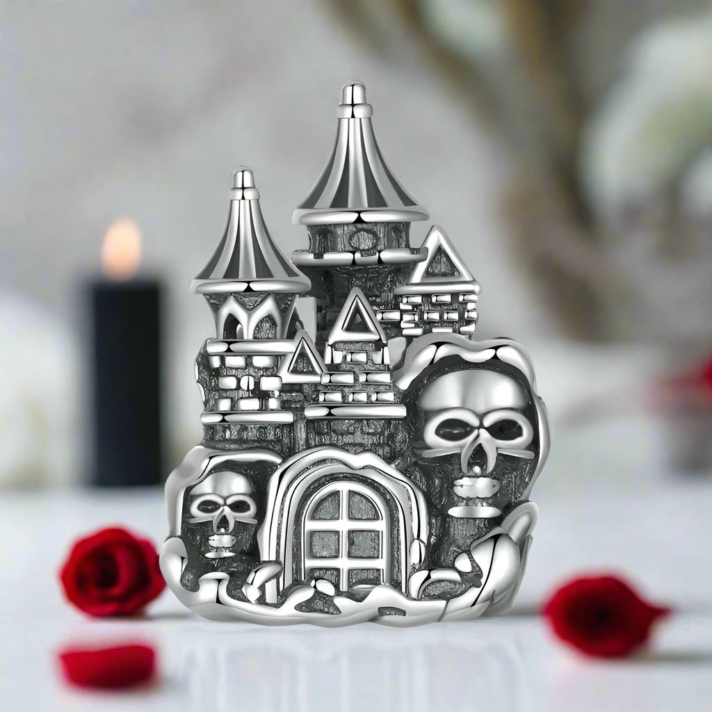 Vintage Skull and Dragon Eye Charm-Black Diamonds New York