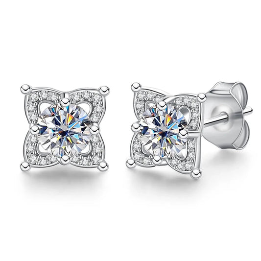 0.5 Ct Round Diamond Flower Stud Earrings-Black Diamonds New York