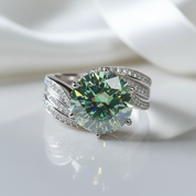 5ct Green Diamond Wedding Ring-Black Diamonds New York