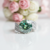 5ct Green Diamond Wedding Ring-Black Diamonds New York