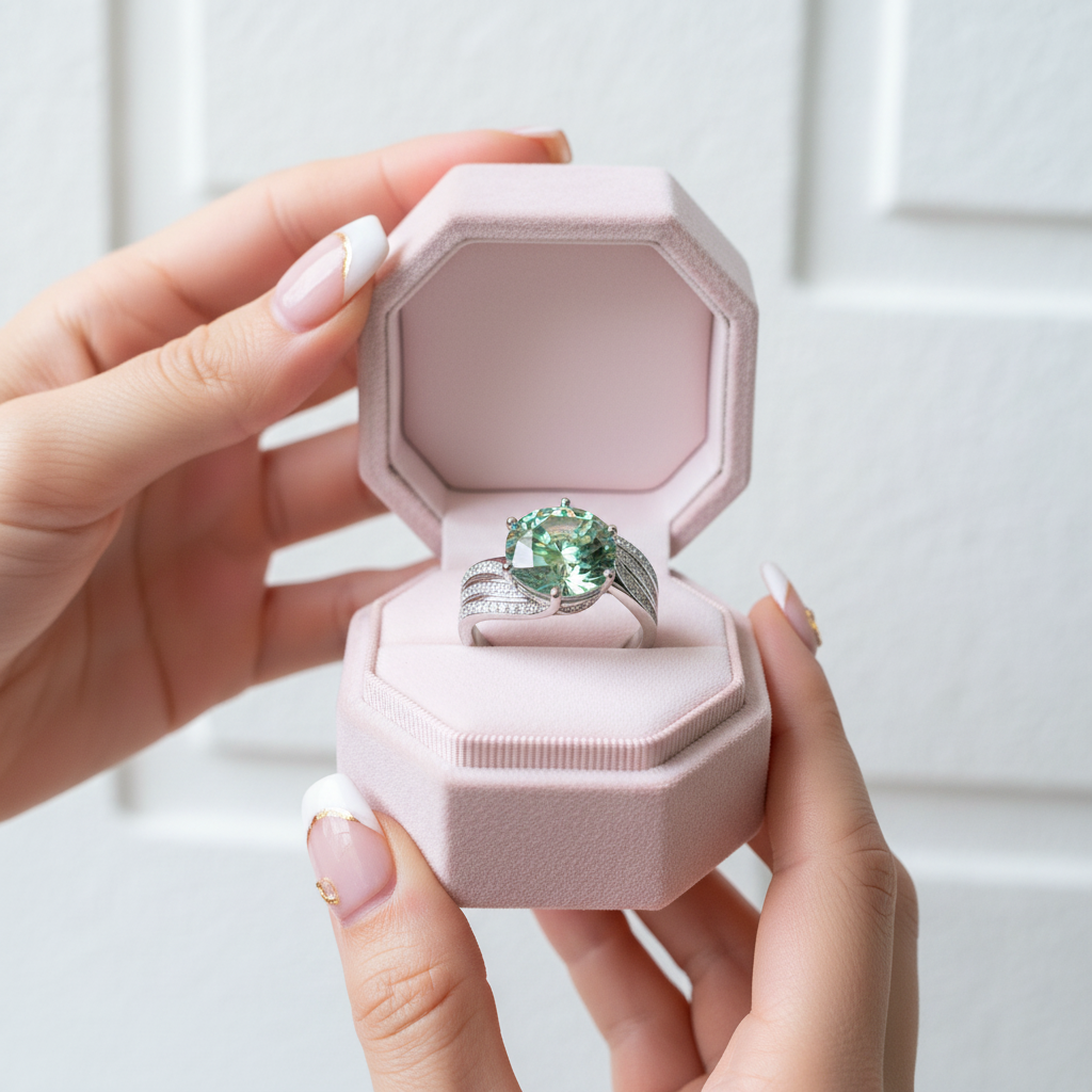 5ct Green Diamond Wedding Ring-Black Diamonds New York