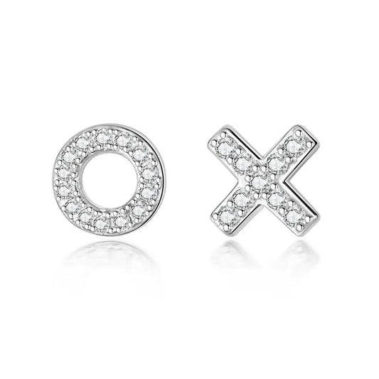 Dazzling Tiny Asymmetric Stud Earrings-Black Diamonds New York