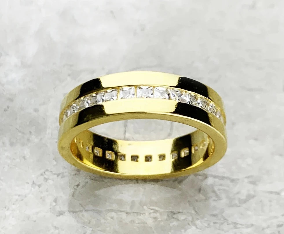 6mm Elegant Dazzling EVN Stone Ring Band-Black Diamonds New York