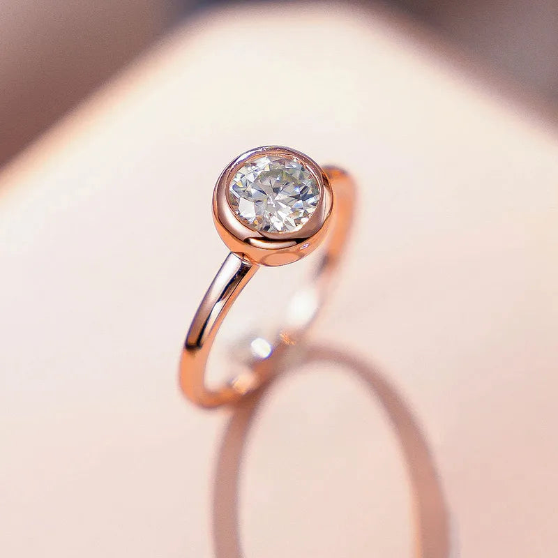 0.5 Ct Round Diamond Solitaire Engagement Ring-Black Diamonds New York