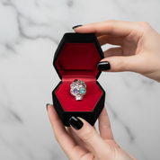 Vintage Patterned Skull Charm-Black Diamonds New York