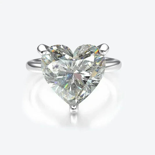 4.0 Ct Heart Cut Diamond Solitaire Engagement Ring-Black Diamonds New York