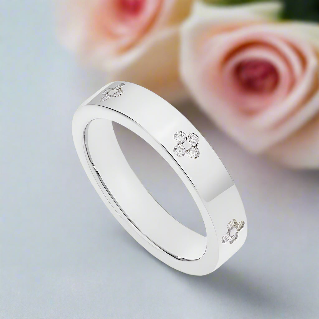 Elegant Flowers Diamond Wedding Band-Black Diamonds New York